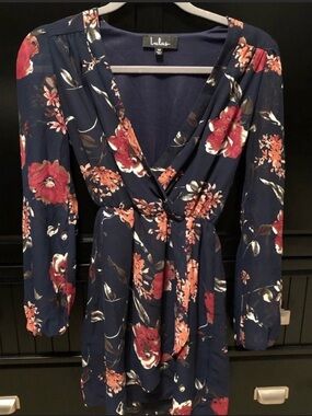 Lulus Navy Floral Dress